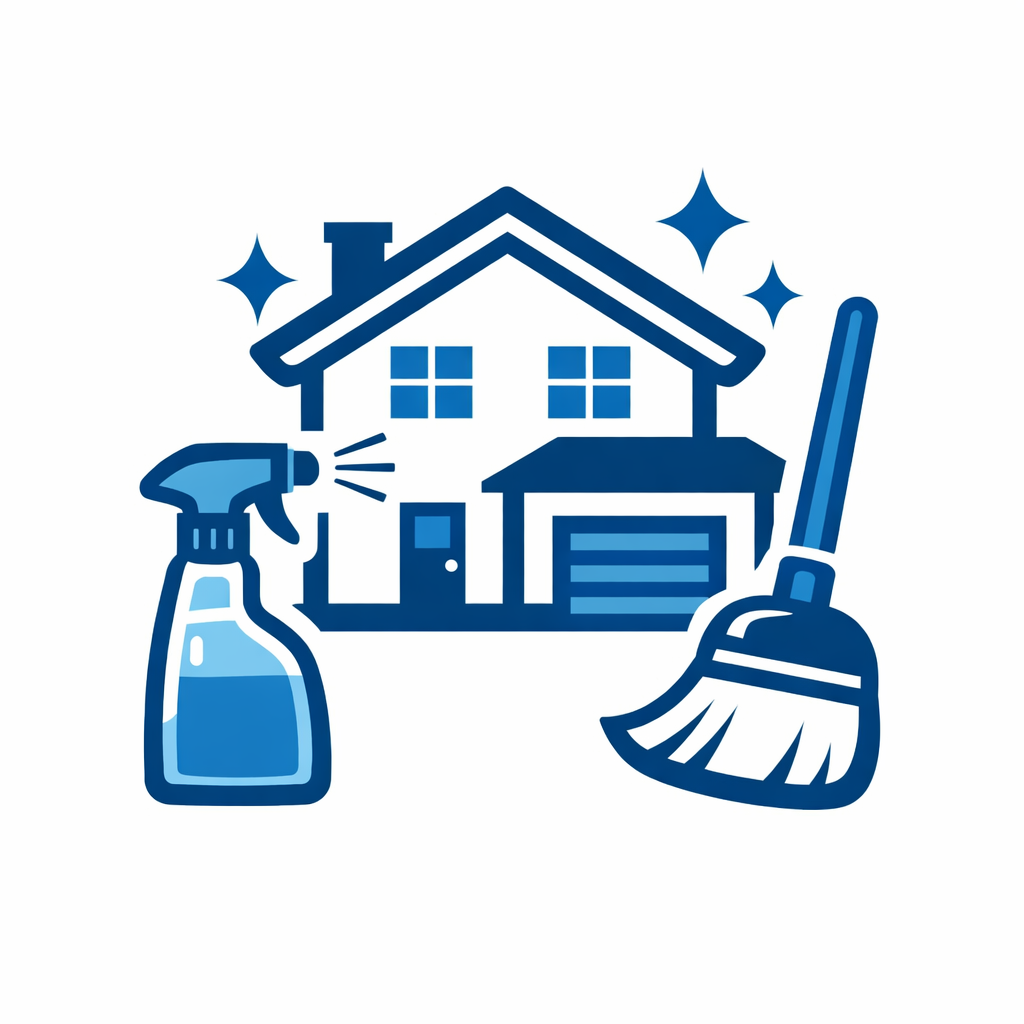 Cleaning icon no text real estate theme shades of blue and whiteFlat vector icon exact size 1024x1024 pixels 11 aspect ratioCentered compositionPrimar