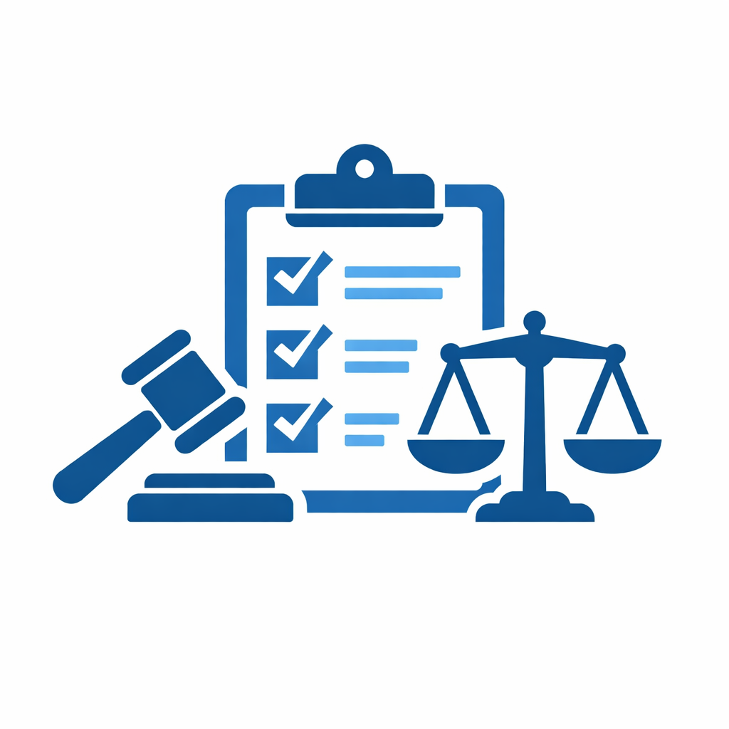 Legal compliance icon no text shades of blue and whiteFlat vector icon exact size 1024x1024 pixels 11 aspect ratioCentered compositionPrimary subject