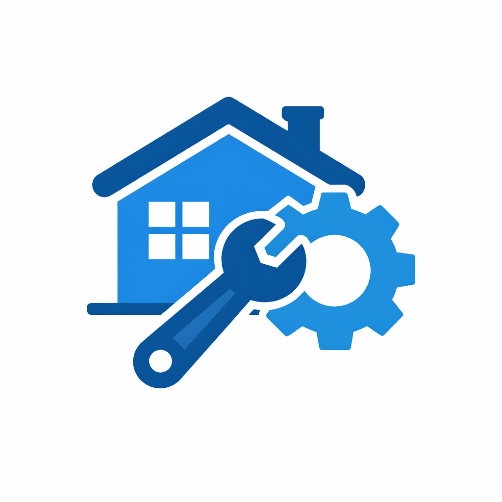 Maintenance icon no text real estate theme shades of blue and whiteFlat vector icon exact size 1024x1024 pixels 11 aspect ratioCentered compositionPri