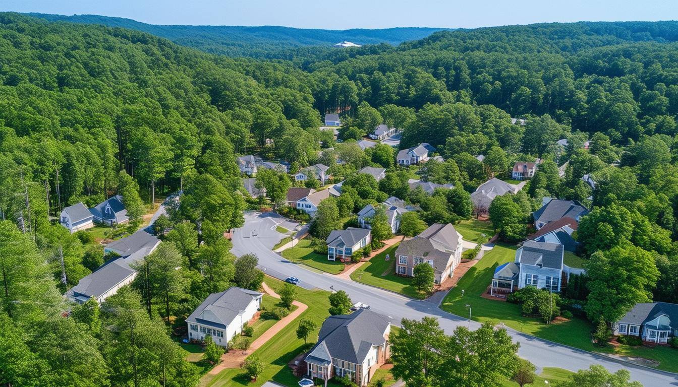 pineville, nc aerial photo with houses