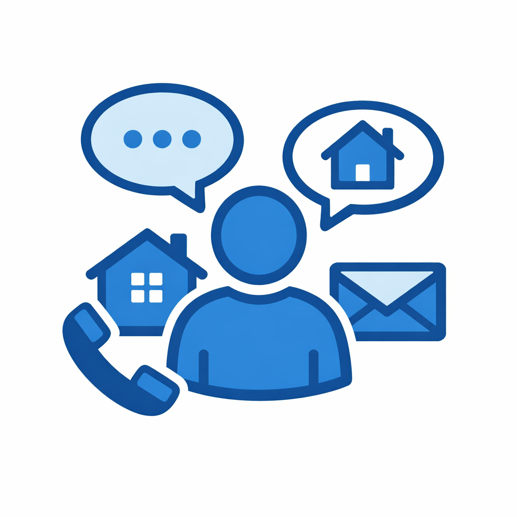 tenant communication icon no text shades of blue and whiteFlat vector icon exact size 1024x1024 pixels 11 aspect ratioCentered compositionPrimary subj-1